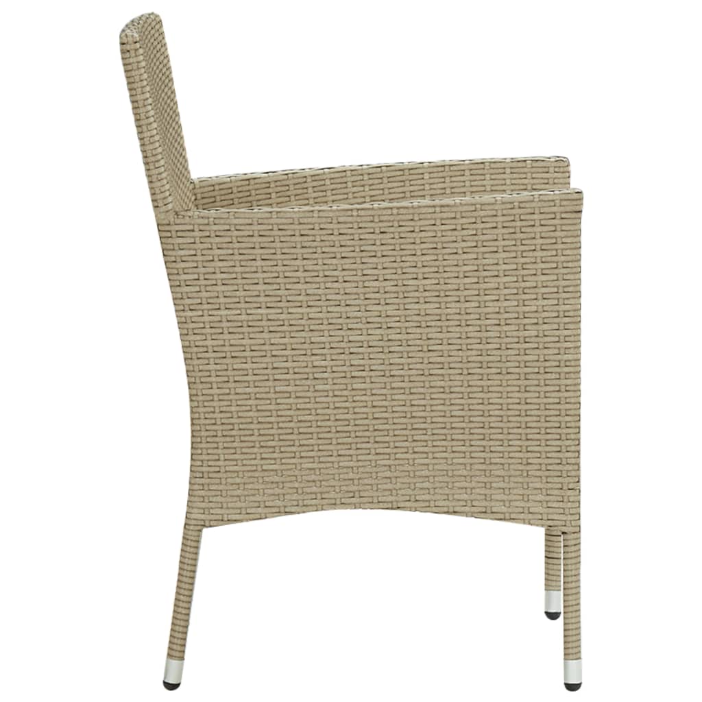 Utendørs spisestoler 2 stk polyrotting beige