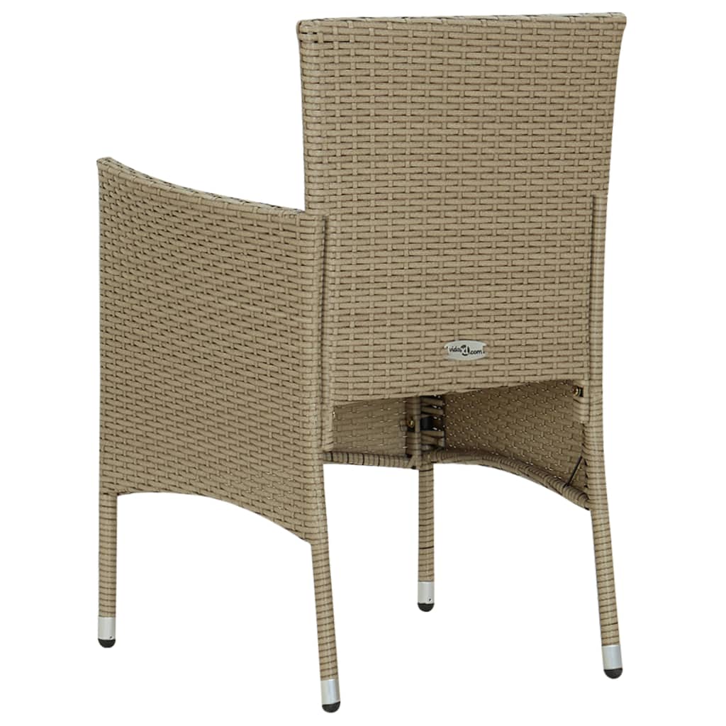 Utendørs spisestoler 2 stk polyrotting beige