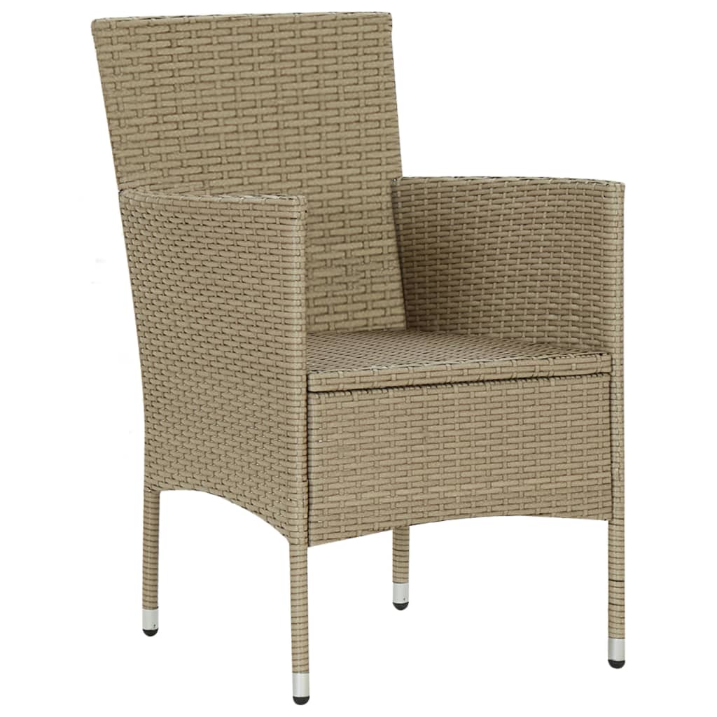 Utendørs spisestoler 2 stk polyrotting beige