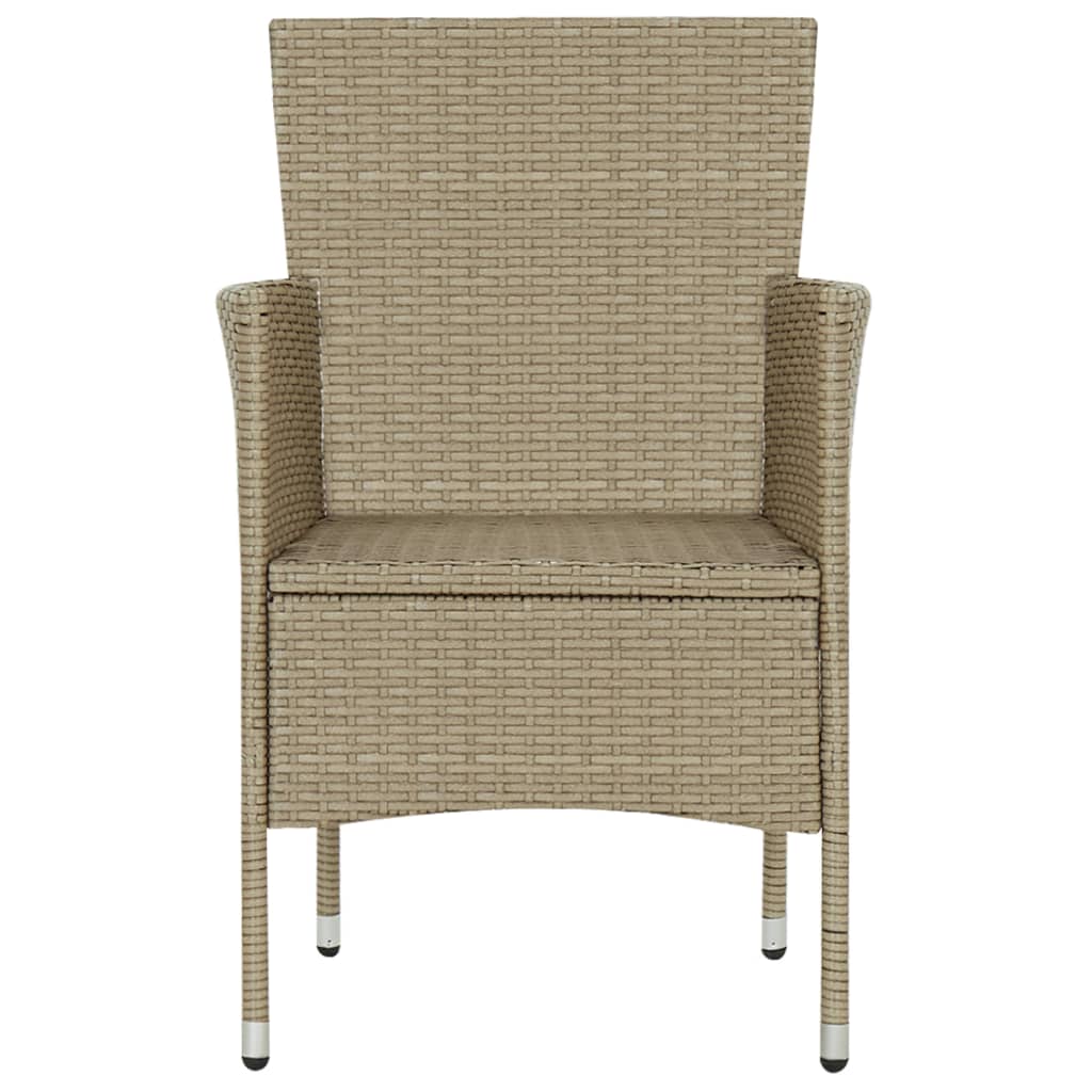 Utendørs spisestoler 2 stk polyrotting beige