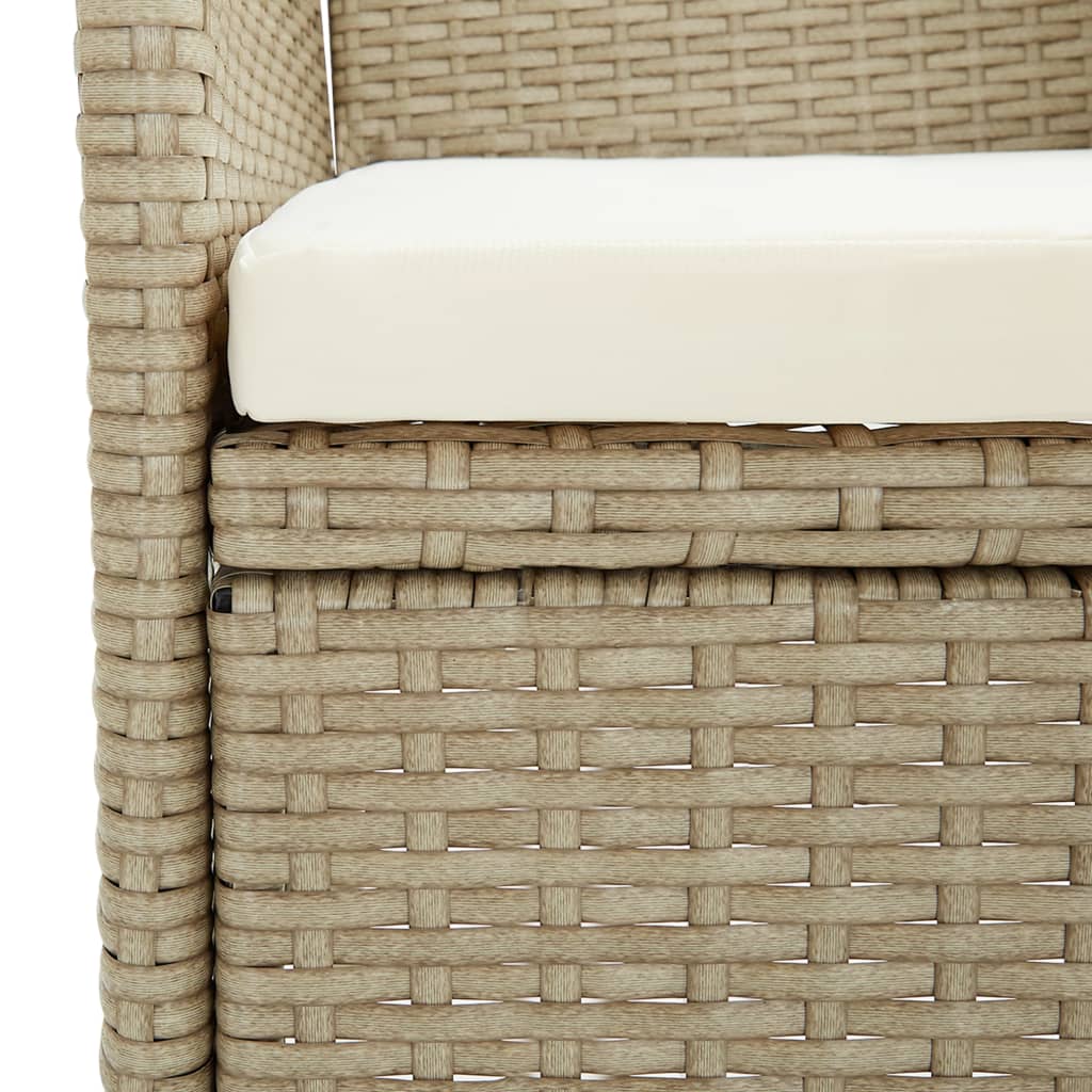 Utendørs spisestoler 2 stk polyrotting beige