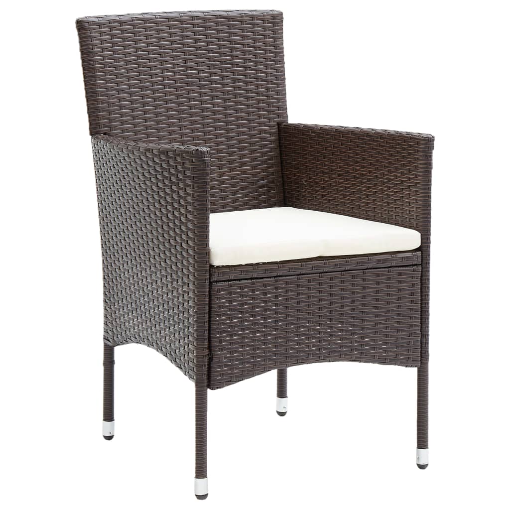 Hagespisestoler 2 stk polyrotting brun