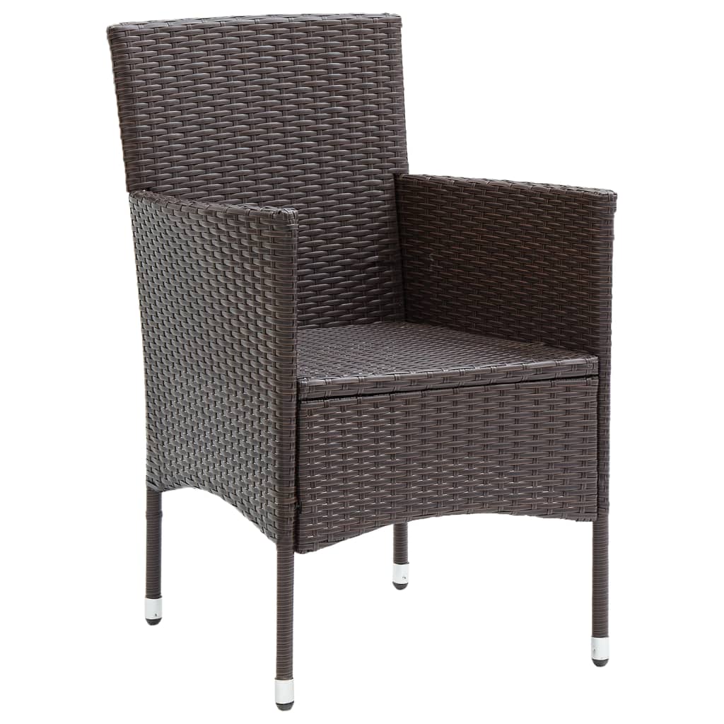 Hagespisestoler 2 stk polyrotting brun