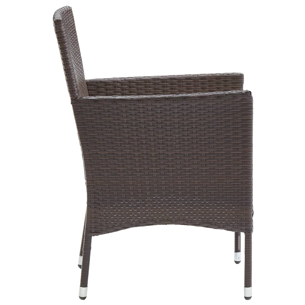 Hagespisestoler 2 stk polyrotting brun
