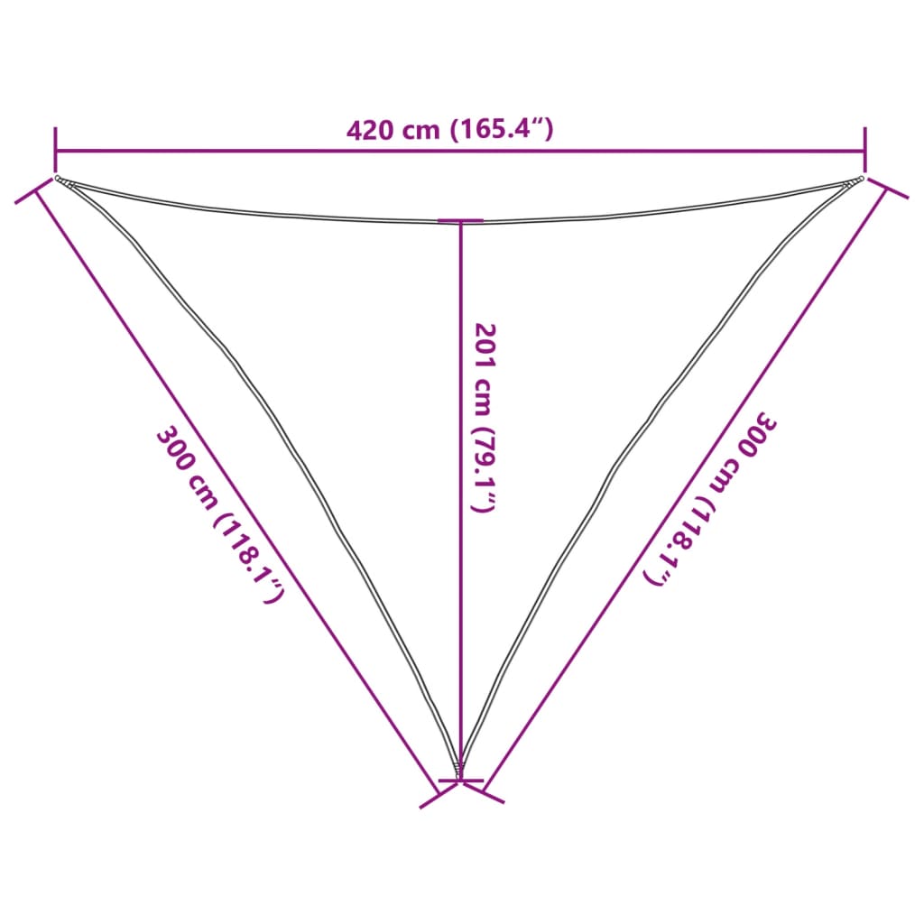 Solseil 160 g/m² lysegrønn 3x3x4,2 m HDPE