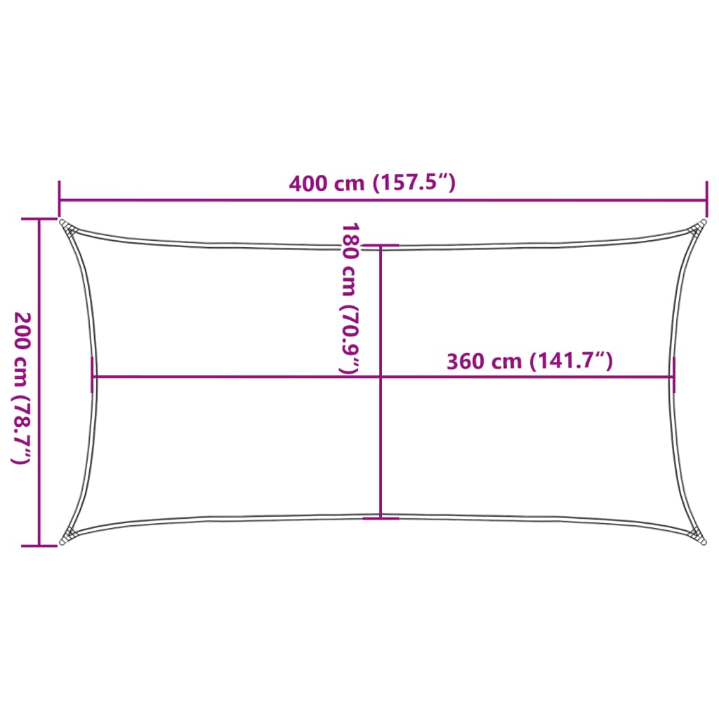 Solseil 160 g/m² gul 2x4 m HDPE