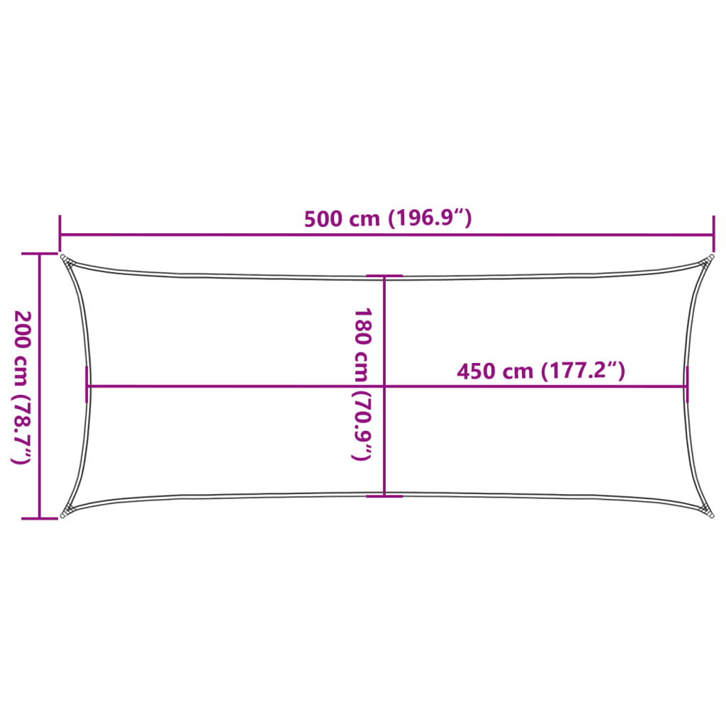 Solseil 160 g/m² gul 2x5 m HDPE