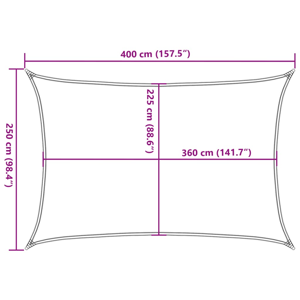 Solseil 160 g/m² brun 2,5x4 m HDPE