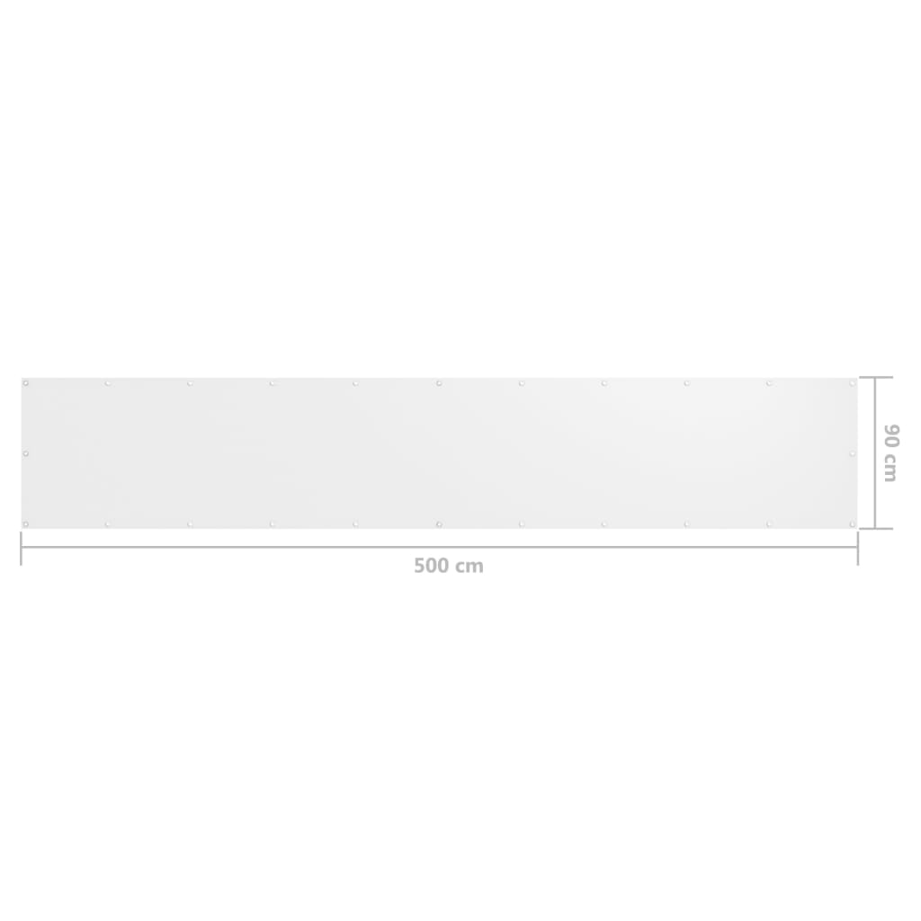 Balkongskjerm hvit 90x500 cm oxfordstoff