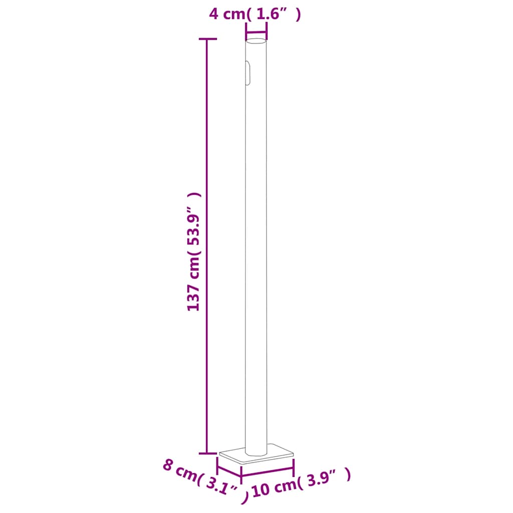 Uttrekkbar sidemarkise 140x600 cm brun