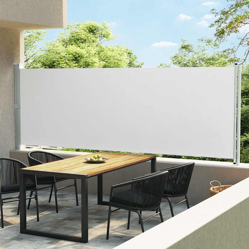 Uttrekkbar sidemarkise 600x160 cm kremhvit