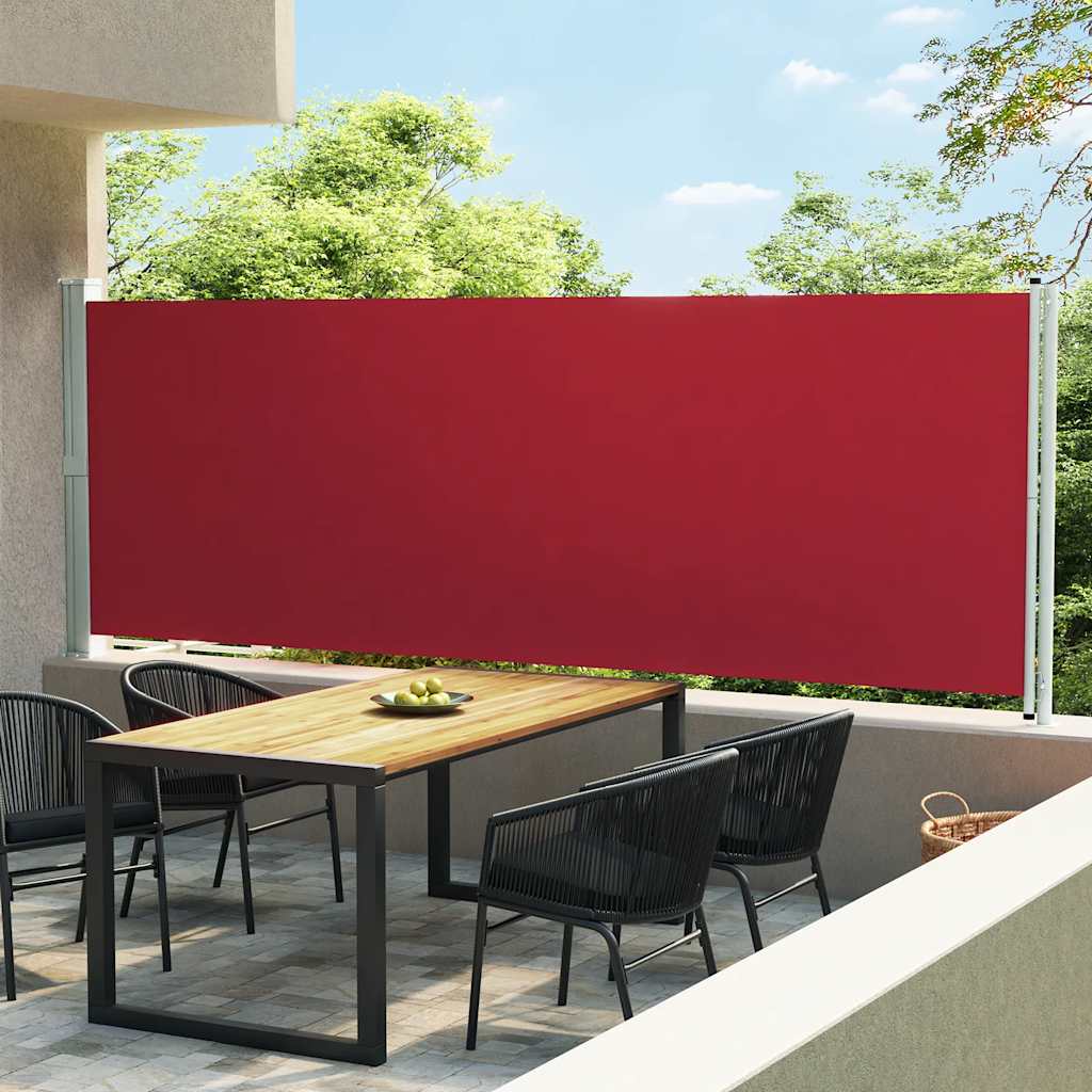 Uttrekkbar sidemarkise 600x160 cm rød