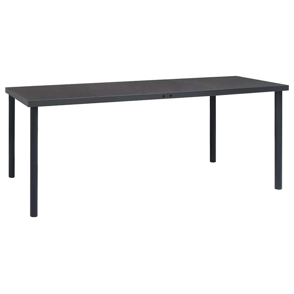 Utendørs spisebord antrasitt 190x90x74 cm stål