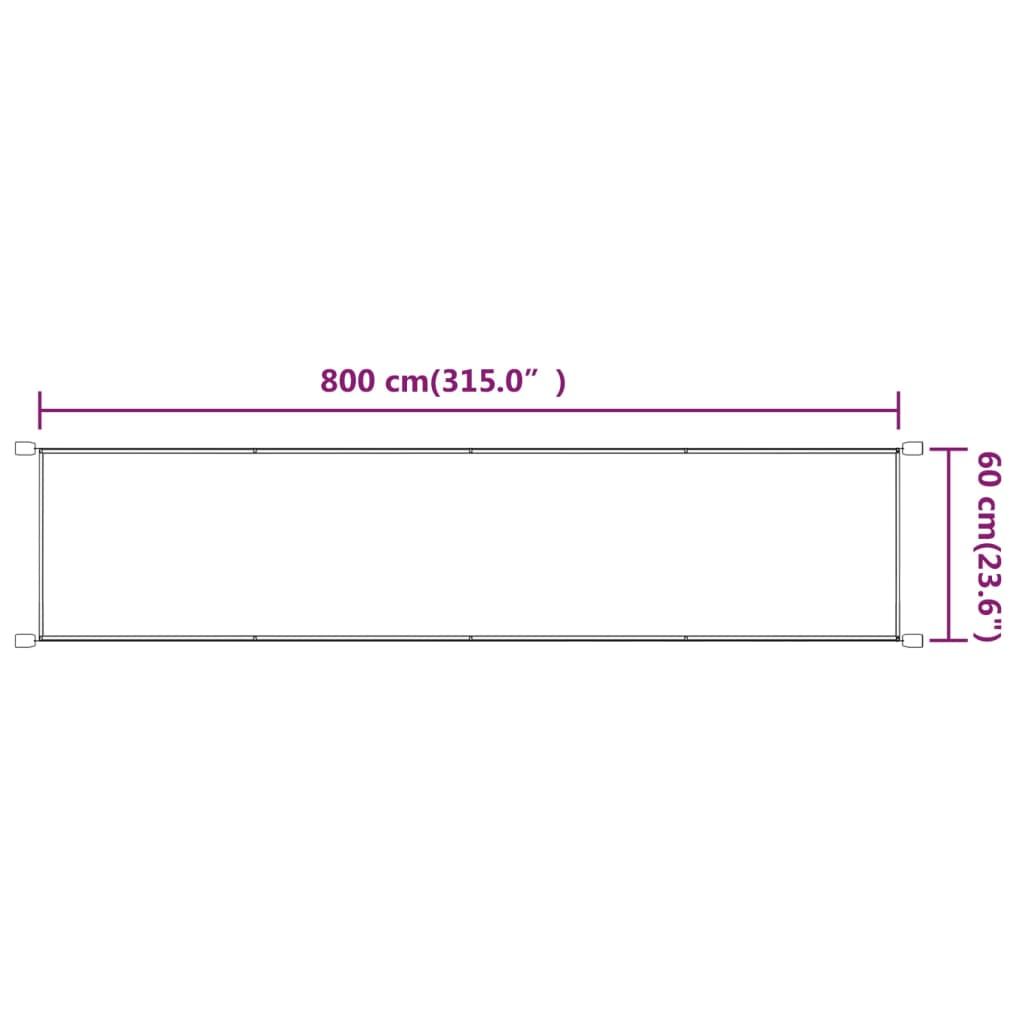 Vertikal markise blå 60x800 cm oxfordstoff