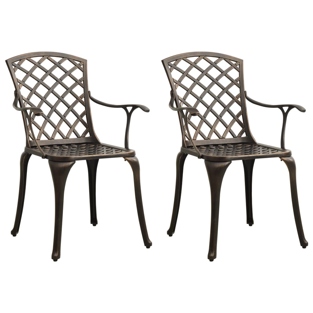 Hagestoler 2 stk støpt aluminium bronse