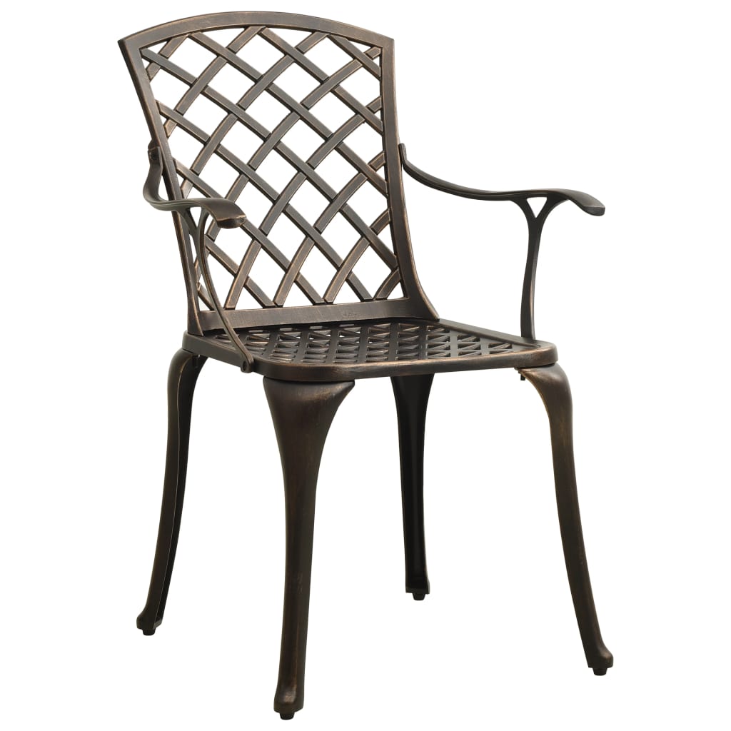 Hagestoler 2 stk støpt aluminium bronse