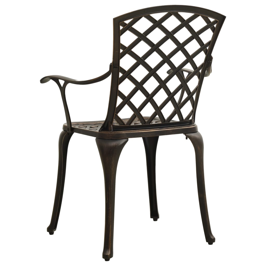 Hagestoler 2 stk støpt aluminium bronse