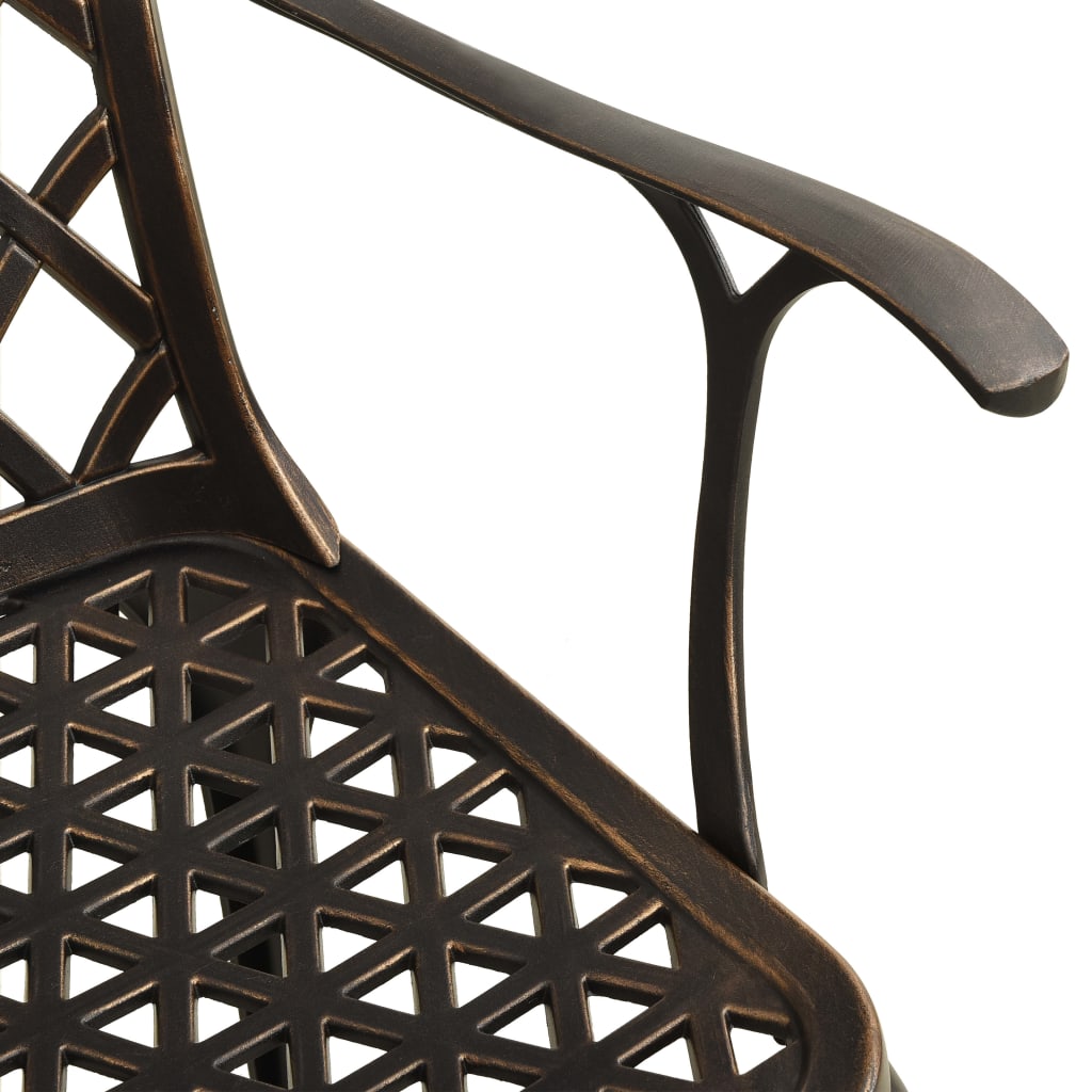 Hagestoler 2 stk støpt aluminium bronse