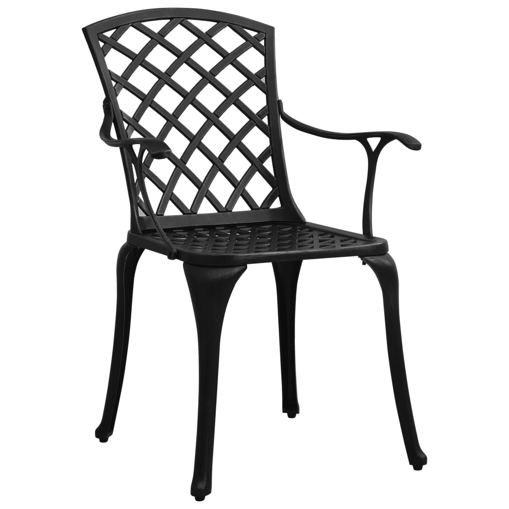 Hagestoler 4 stk støpt aluminium svart