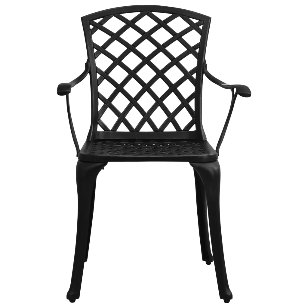 Hagestoler 4 stk støpt aluminium svart