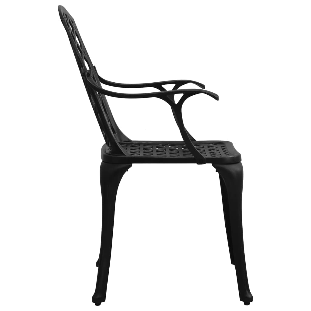 Hagestoler 4 stk støpt aluminium svart