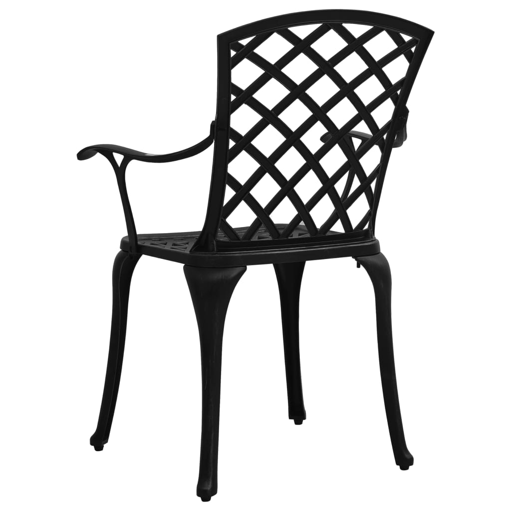 Hagestoler 4 stk støpt aluminium svart