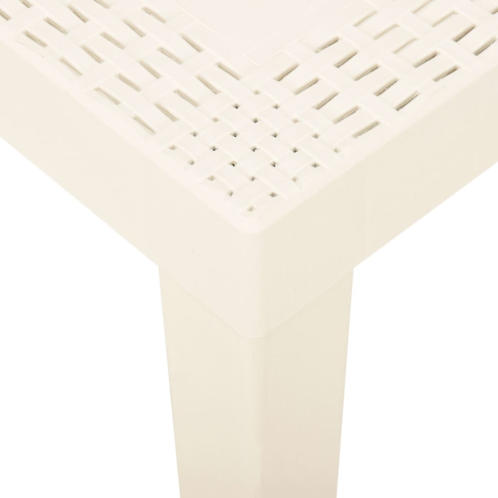 Hagebord hvit 79x65x72 cm plast