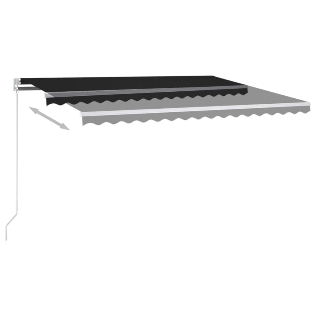 Manuell uttrekkbar markise 400x350 cm antrasitt