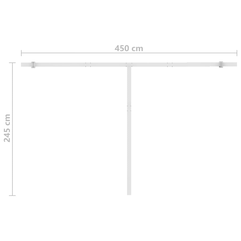 Frittstående automatisk markise 450x300cm blå og hvit