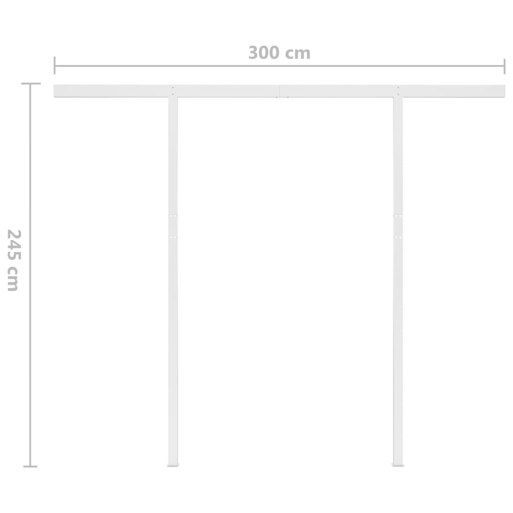 Manuell uttrekkbar markise med LED 3,5x2,5 m antrasitt
