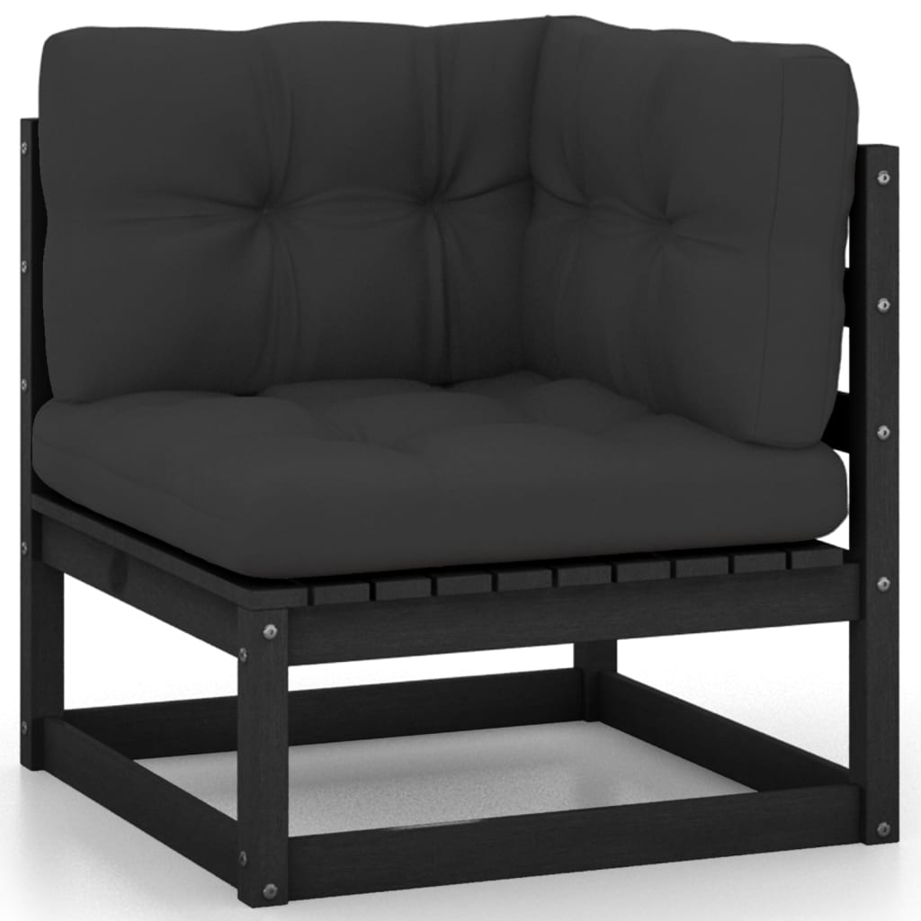 Hagesofa med puter 4-seters heltre furu