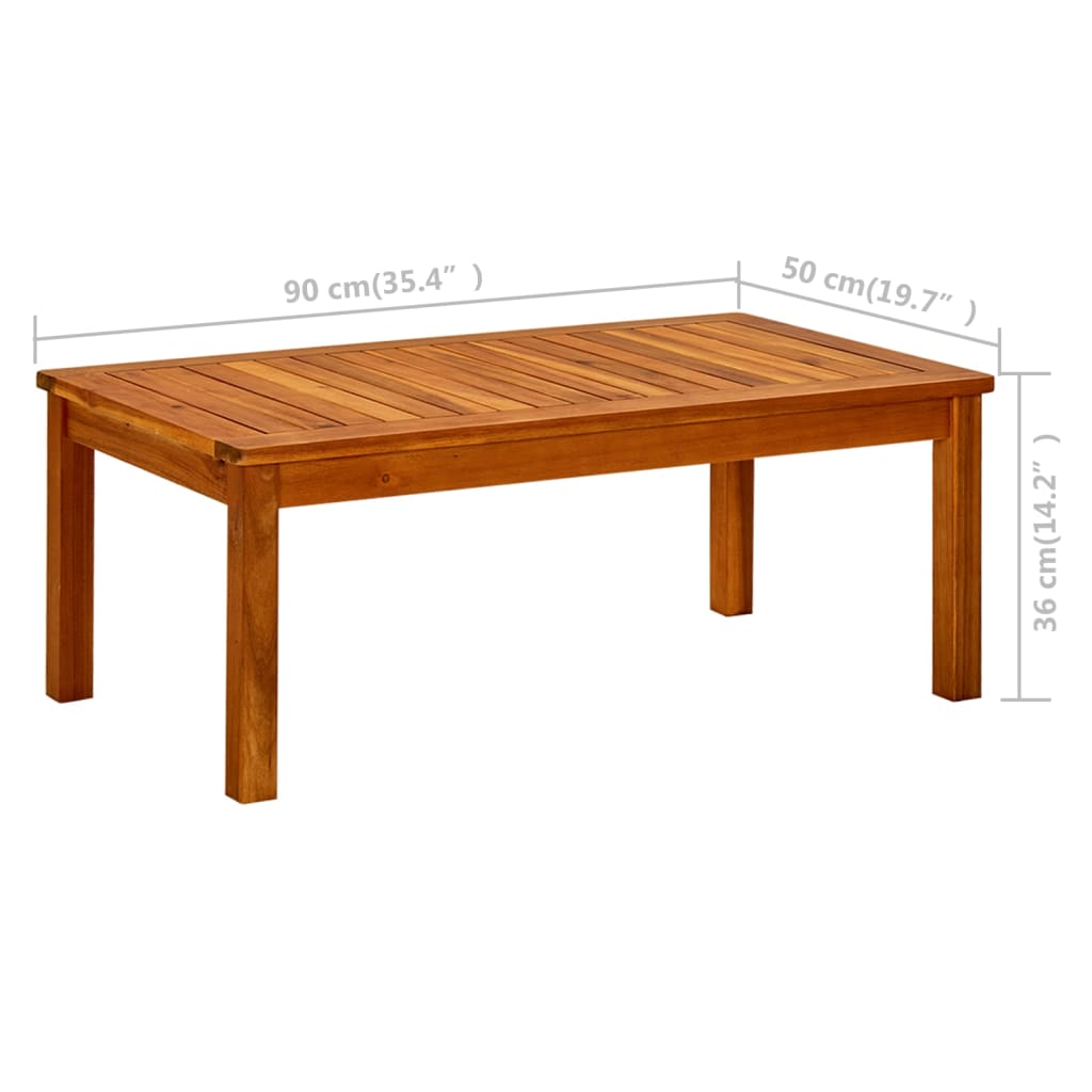 Hagesalongbord 90x50x36 cm heltre akasie