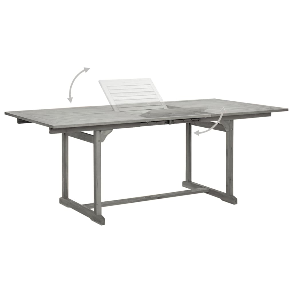 Utendørs spisebord (150-200)x100x75 cm heltre akasie