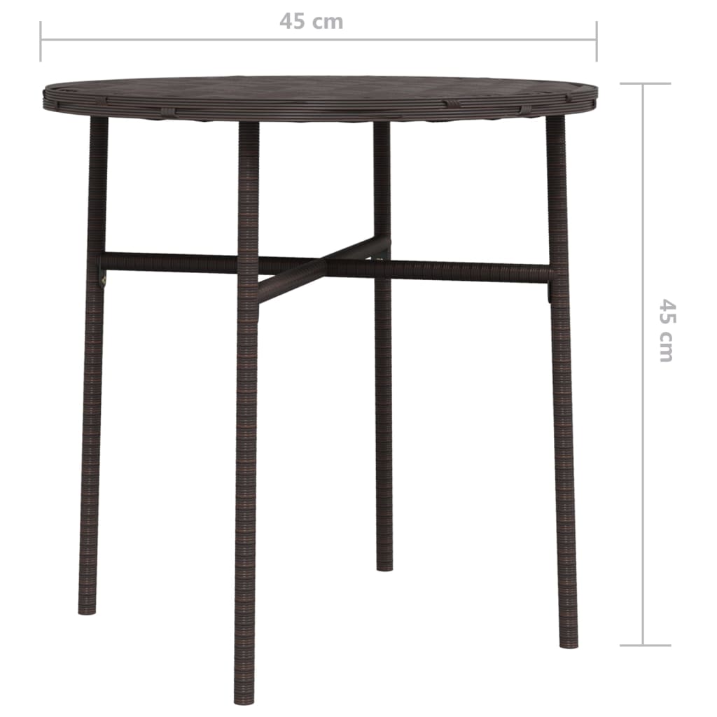Tebord brun 45 cm polyrotting