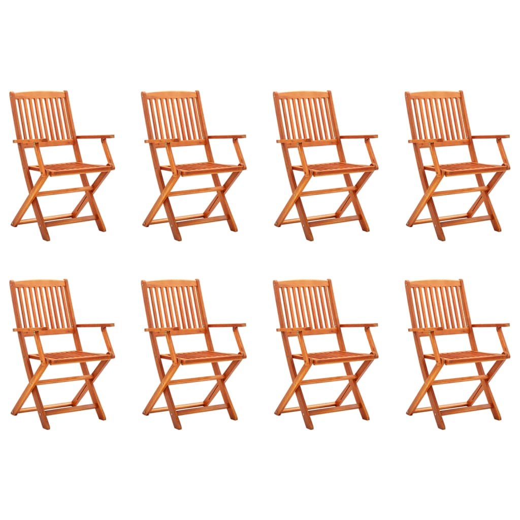 Klappstoler 8 stk heltre eukalyptus