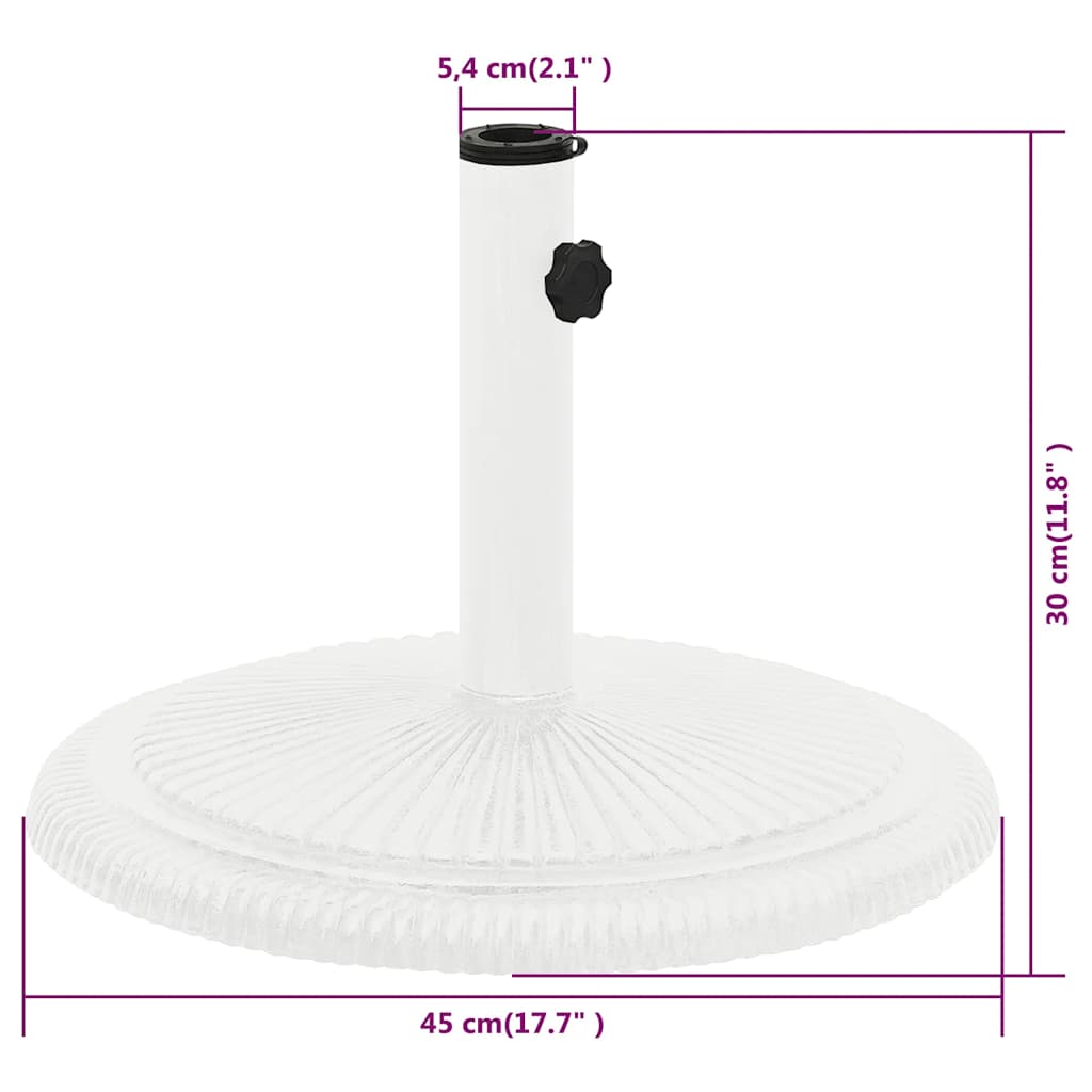 Parasollbase hvit 45x45x30 cm støpejern