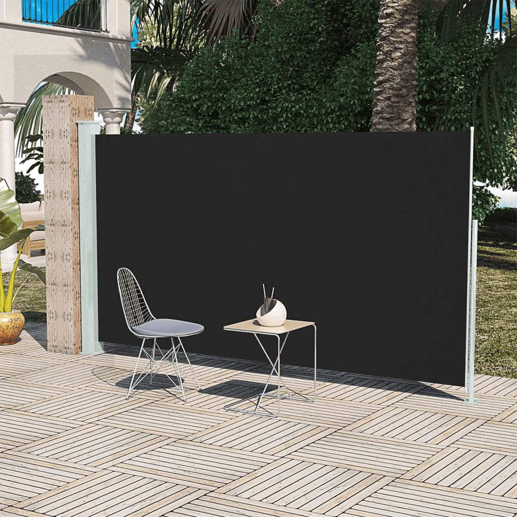 Uttrekkbar sidemarkise 160x300 cm svart