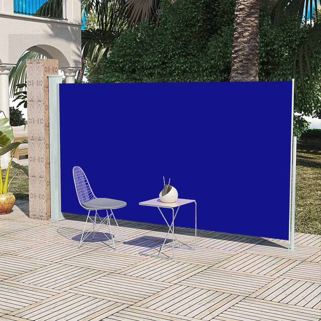 Uttrekkbar sidemarkise 160x300 cm blå