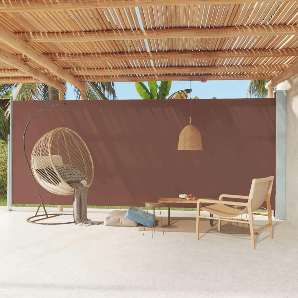 Uttrekkbar sidemarkise 220x600 cm brun
