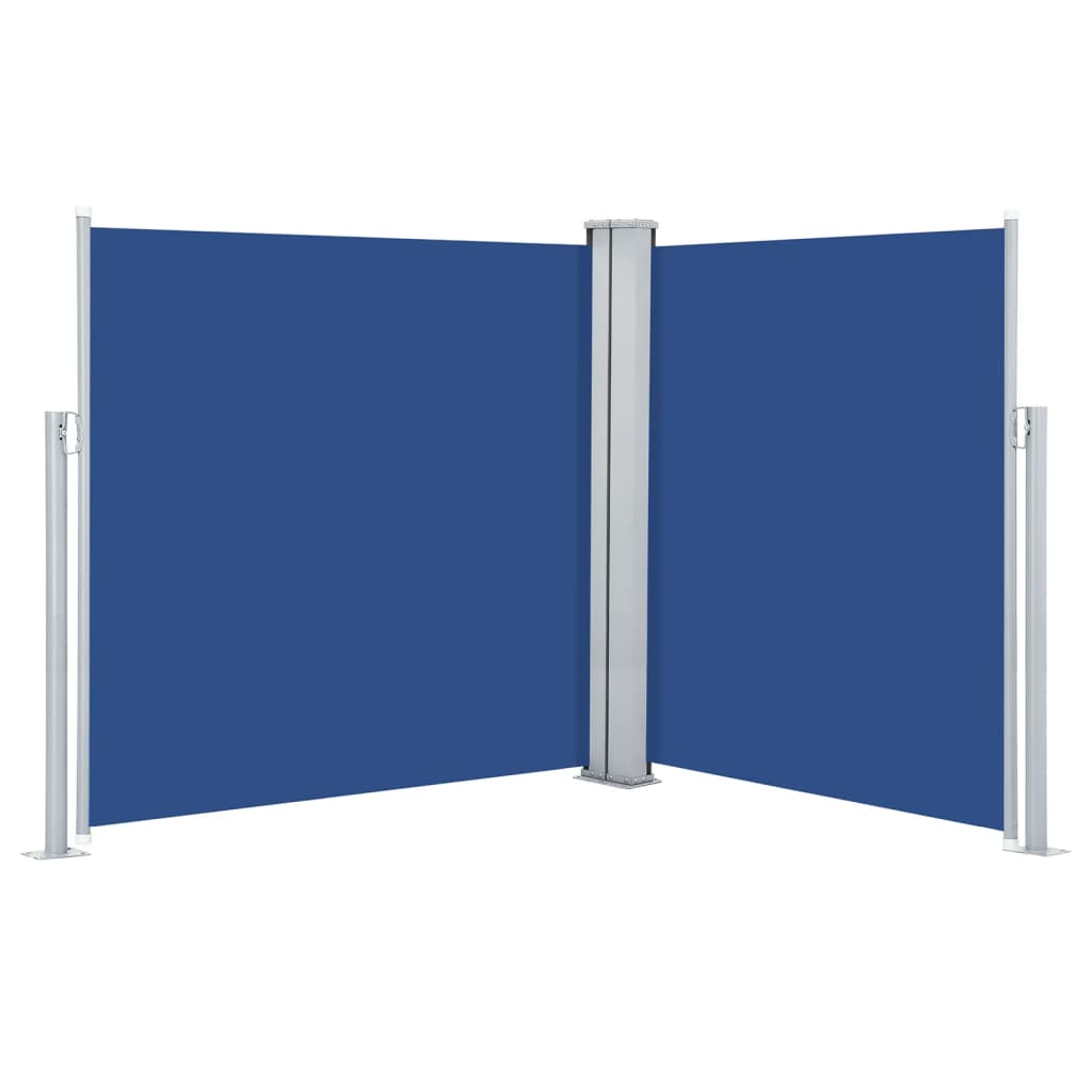 Uttrekkbar sidemarkise 140x600 cm blå