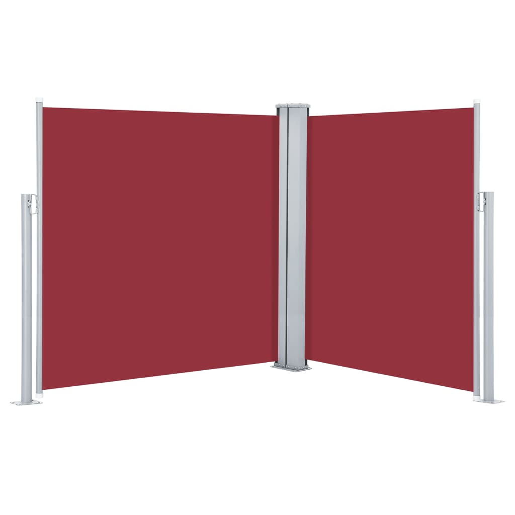 Uttrekkbar sidemarkise 140x600 cm rød