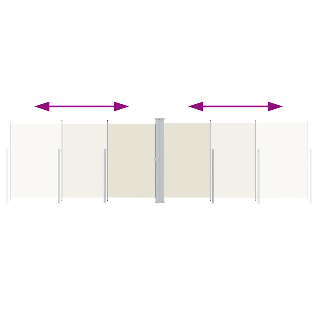 Uttrekkbar sidemarkise 180x600 cm kremhvit