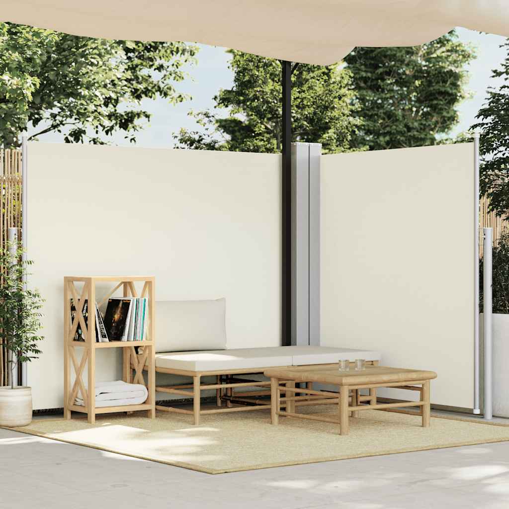 Uttrekkbar sidemarkise 180x600 cm kremhvit
