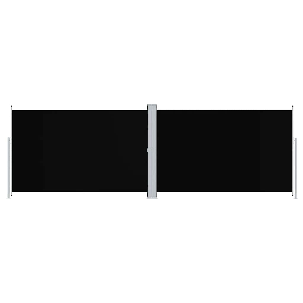 Uttrekkbar sidemarkise 200x600 cm svart