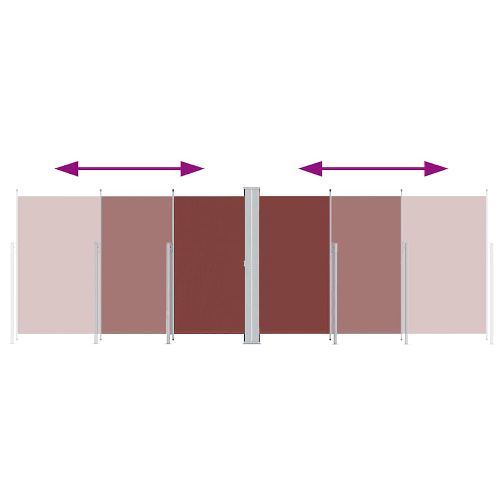 Uttrekkbar sidemarkise 200x600 cm brun