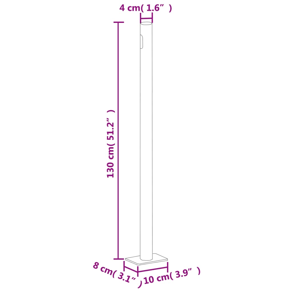 Uttrekkbar sidemarkise 220x1000 cm svart