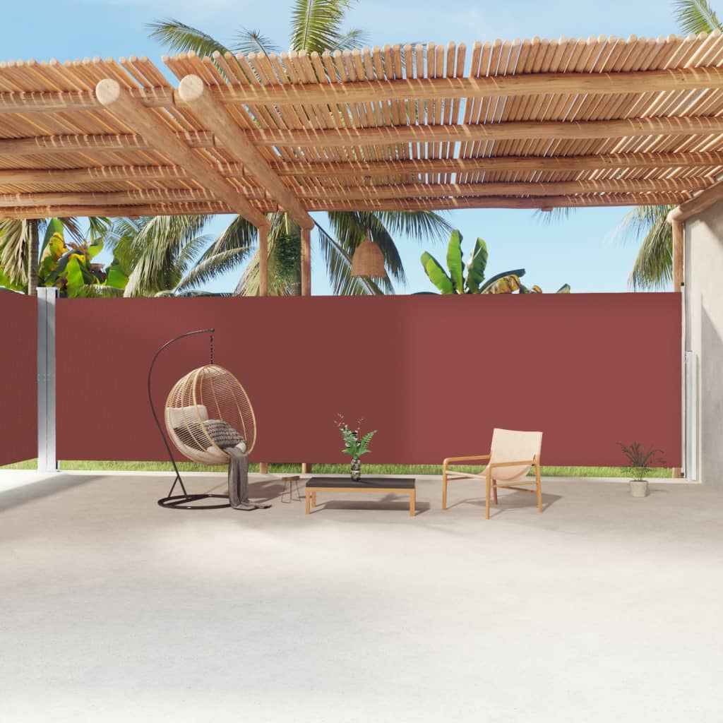 Uttrekkbar sidemarkise 220x1200 cm brun