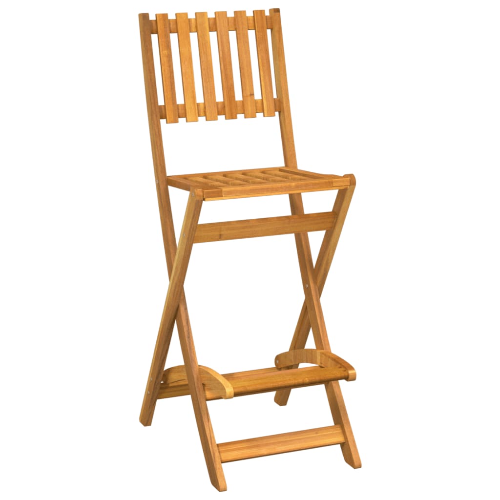 Sammenleggbare barstoler 2 stk heltre akasie