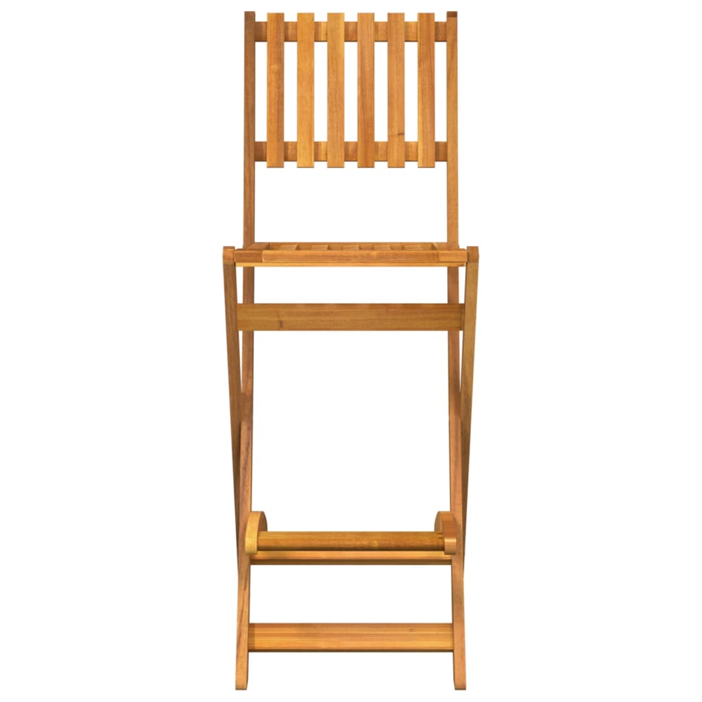 Sammenleggbare barstoler 2 stk heltre akasie