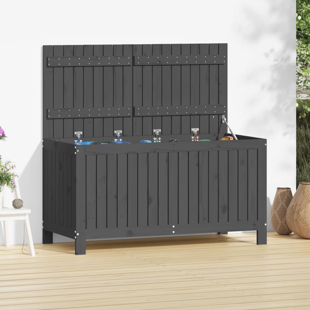 Putekasse grå 121x55x64 cm heltre furu
